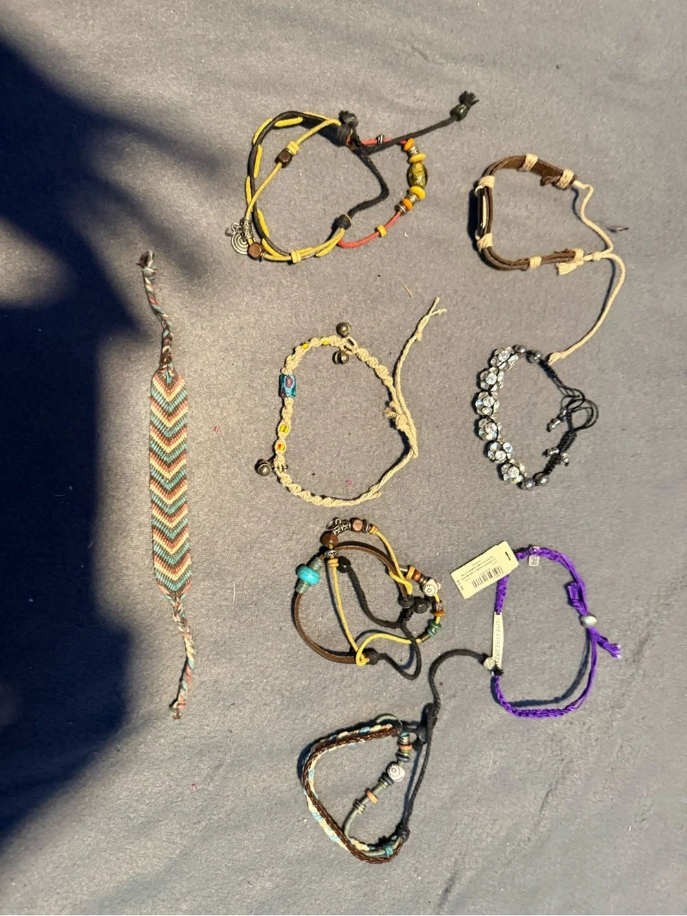 Handmade Multicolor & Purple Boho Friendship Bracelet Set